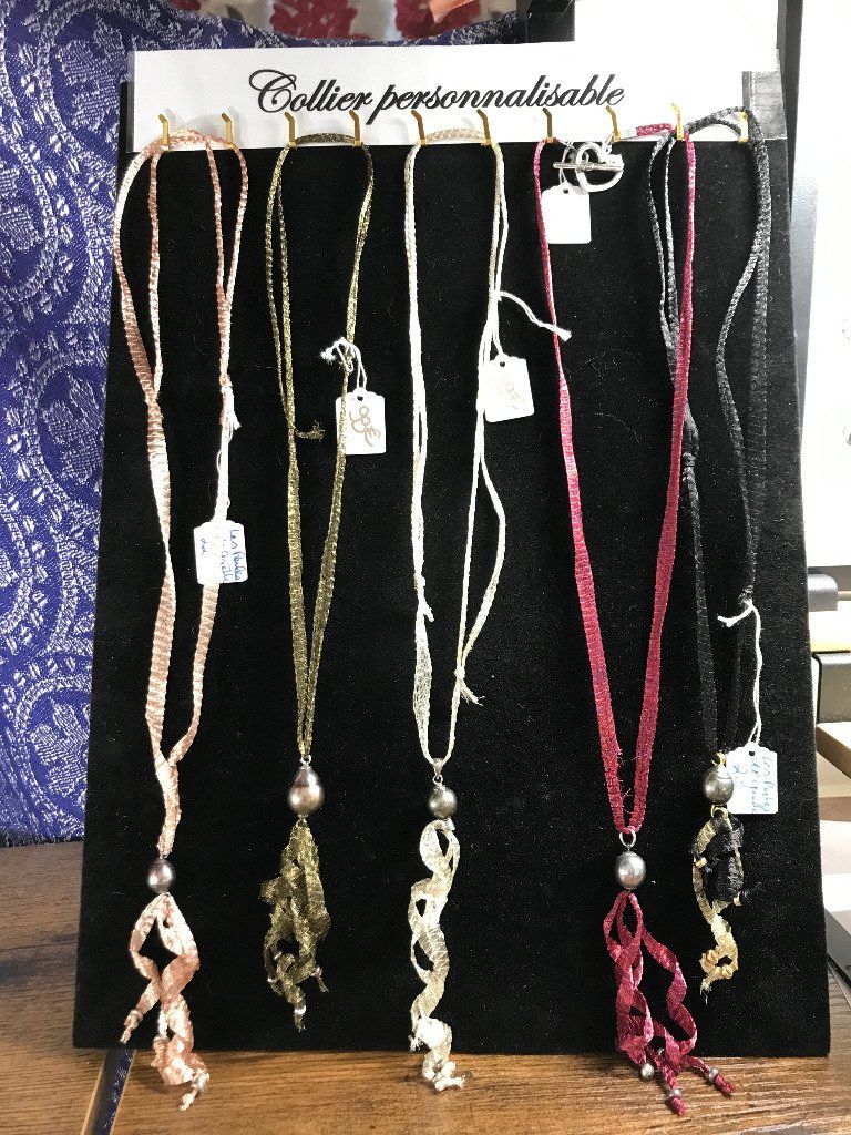 collier organza et perle de Tahiti