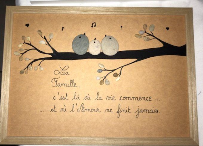 Cadre galets "Famille"