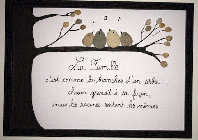 Cadre galets "Famille"
