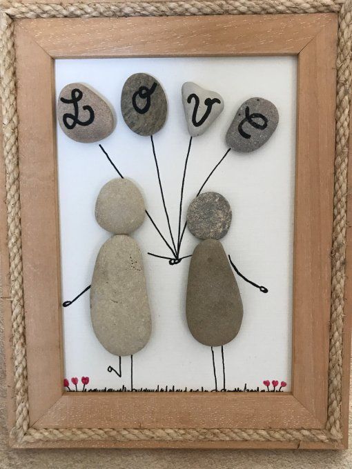 Tableau galet "Love"