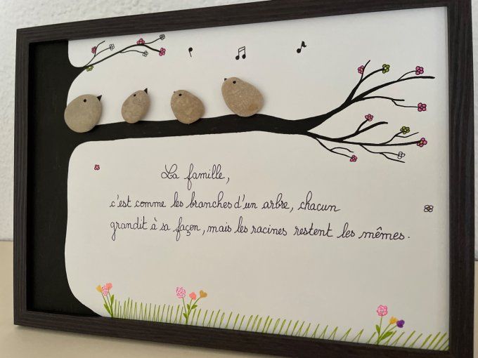 Cadre galets "Famille"