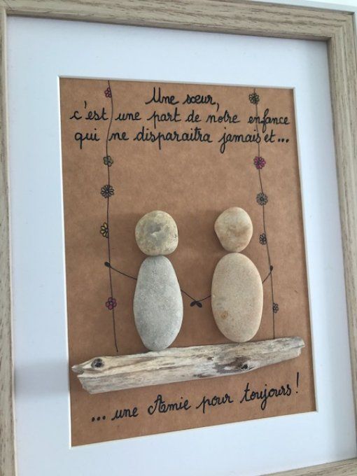 Tableau galets "Sister"