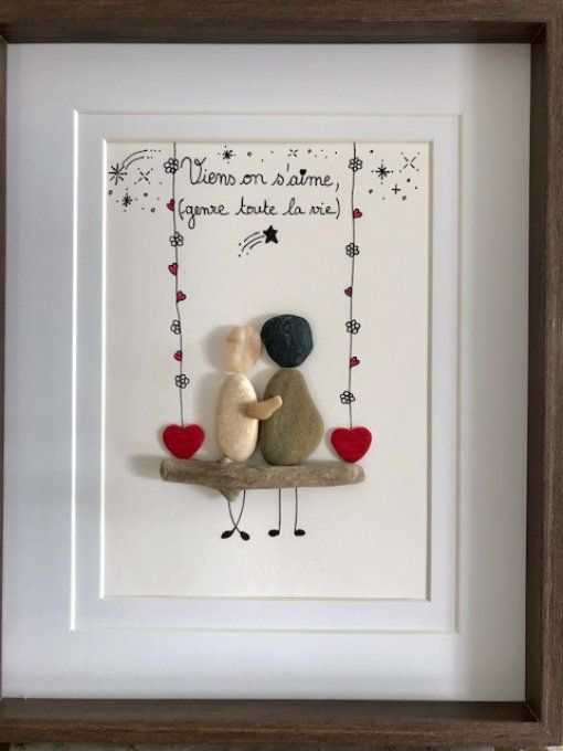 Tableau galets "Pour la vie"