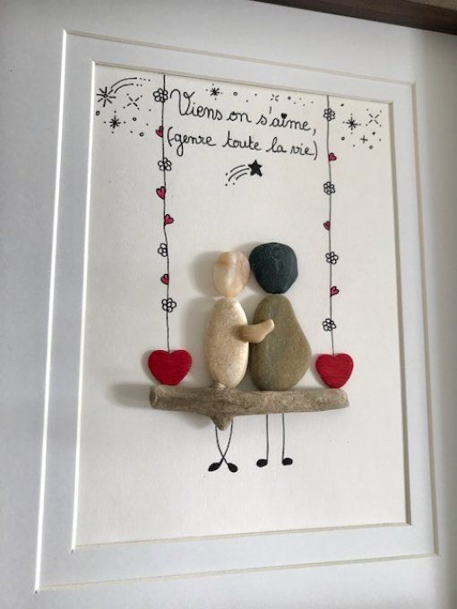 Tableau galets "Pour la vie"