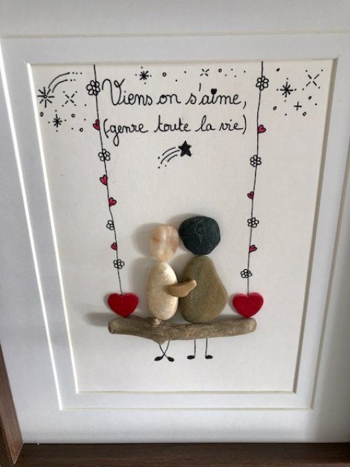 Tableau galets "Pour la vie"