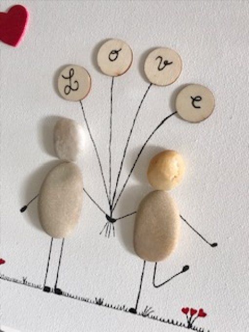Tableau galets "Love"