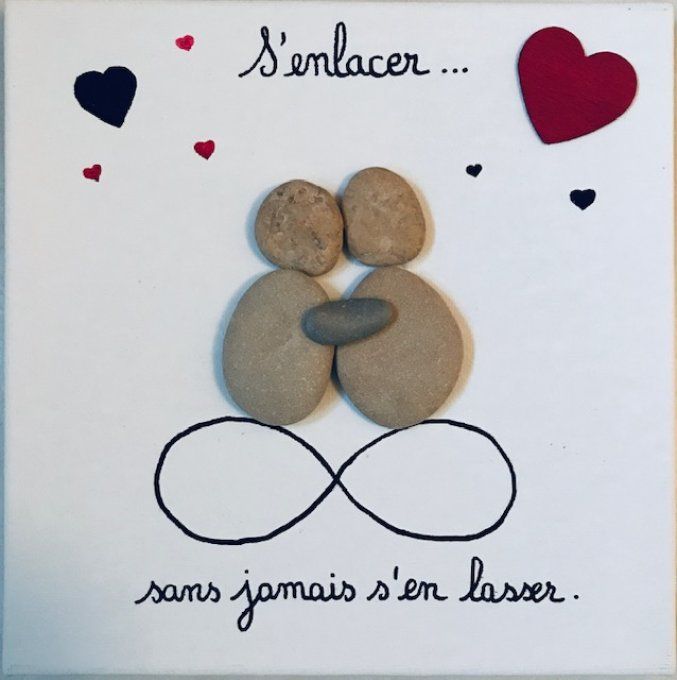 Tableau galets "s'enlacer"