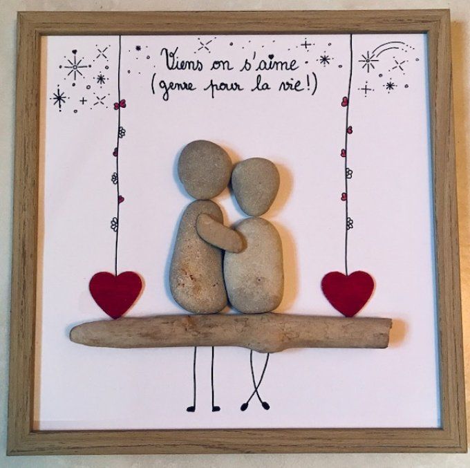Tableau galets "Pour la vie"