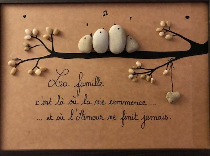 Cadre galets "Famille"