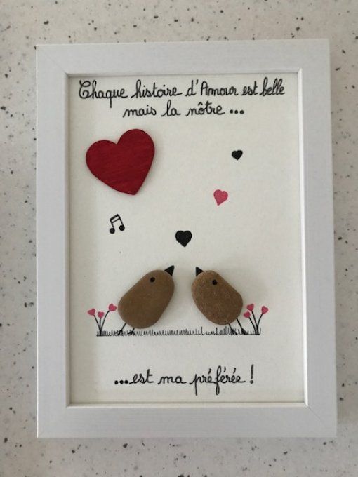 Cadre galets collection "Amour"