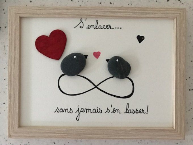 Cadre galets collection "Amour"