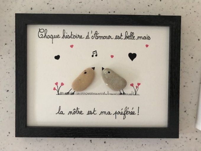 Cadre galets collection "Amour"