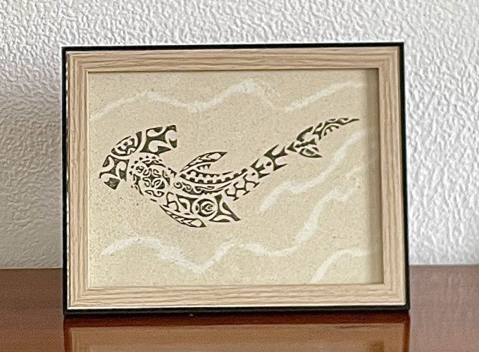 tableau de sable "requin"