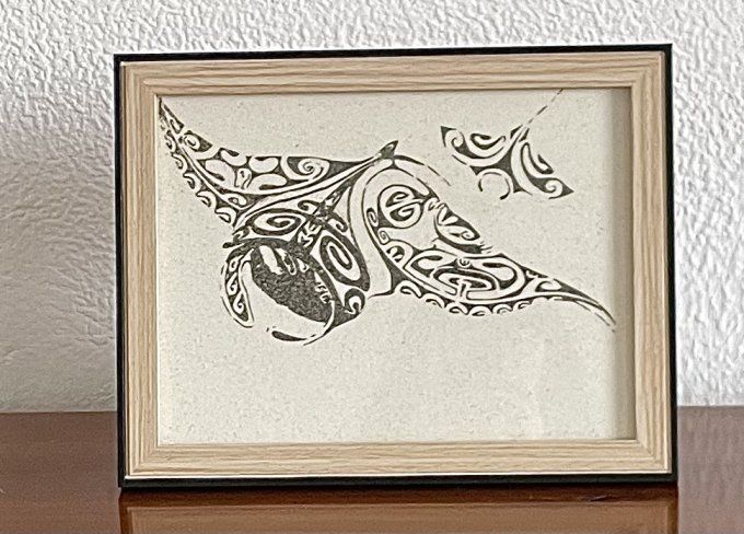 Tableau de sable "Raie Manta"