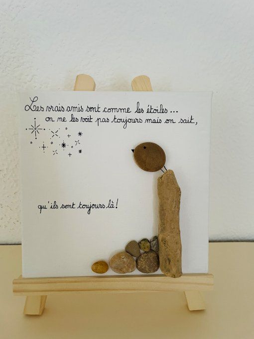 Tableau galets "Amis"