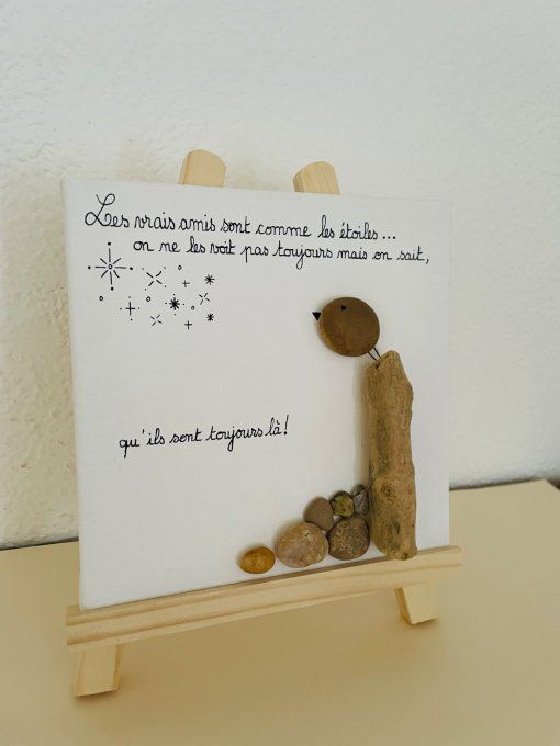 Tableau galets "Amis"