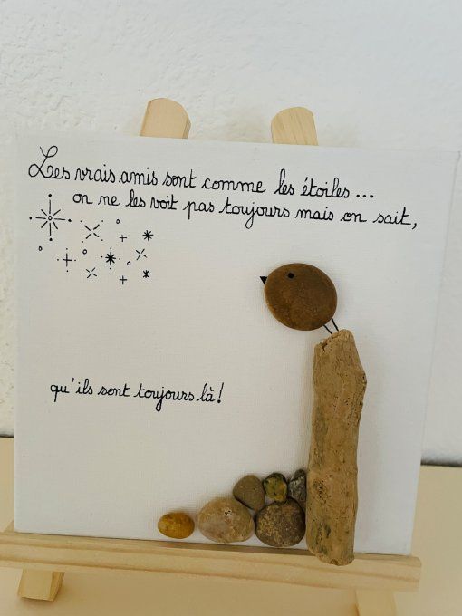 Tableau galets "Amis"