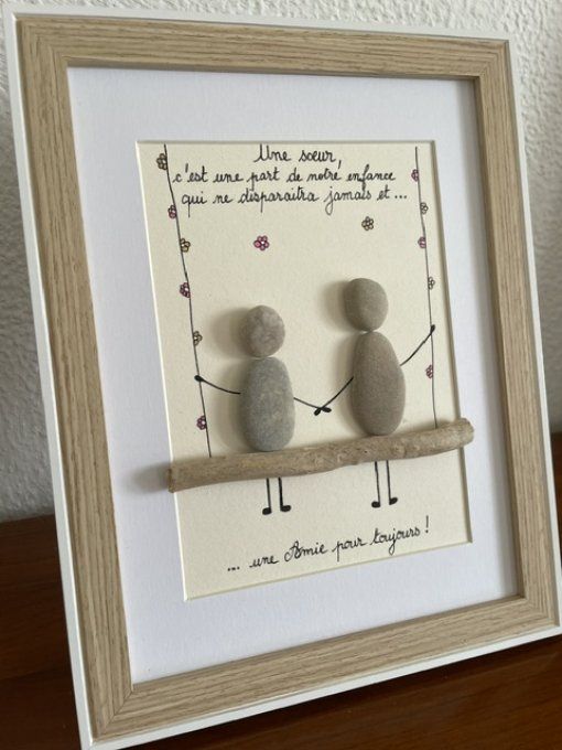 Tableau galets "Soeur"