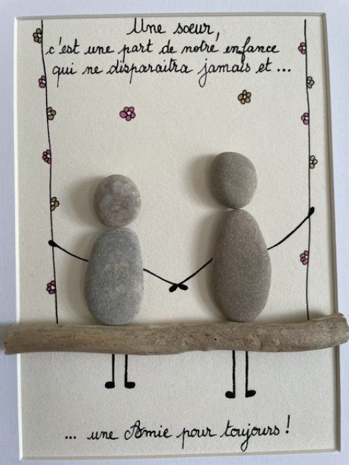 Tableau galets "Soeur"