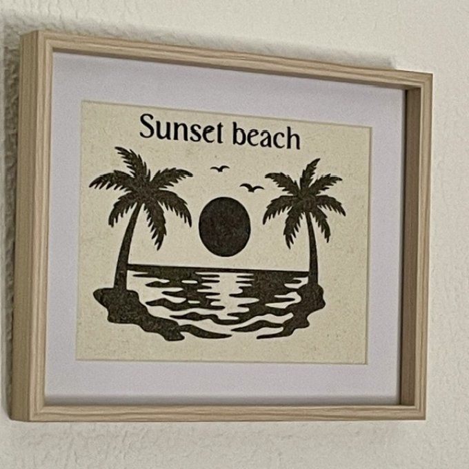 Tableau de sable "Sunset beach"