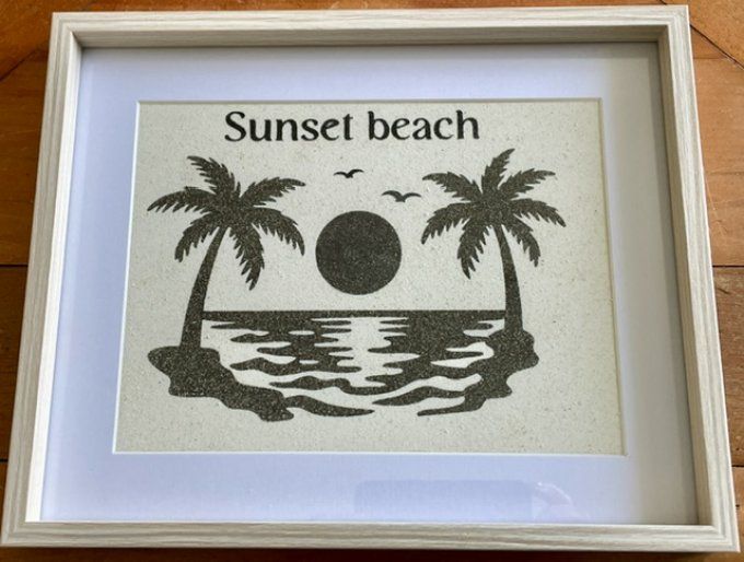 Tableau de sable "Sunset beach"