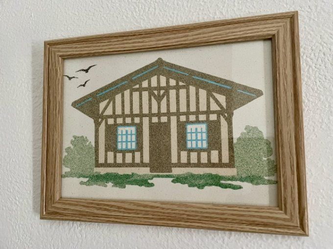Tableau de sable "Maison à colombage"