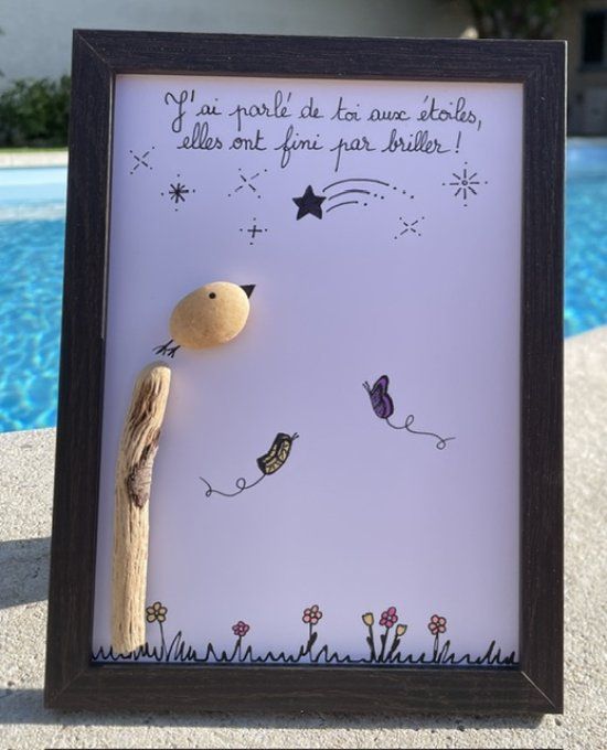 Cadre galets "Les étoiles brillantes"
