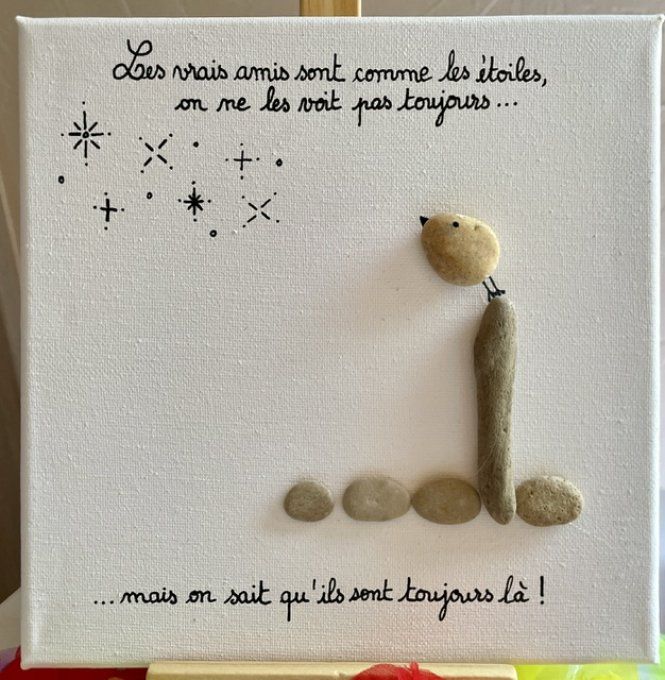 Tableau galets "Amis"