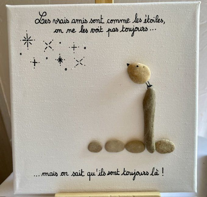 Tableau galets "Amis"