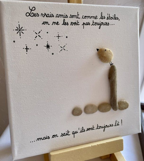 Tableau galets "Amis"