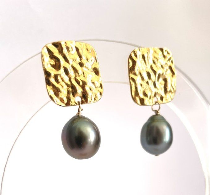 Boucles d'oreilles martellée