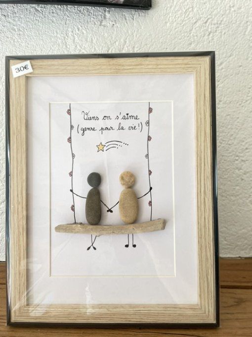 Tableau galets "Pour la vie"