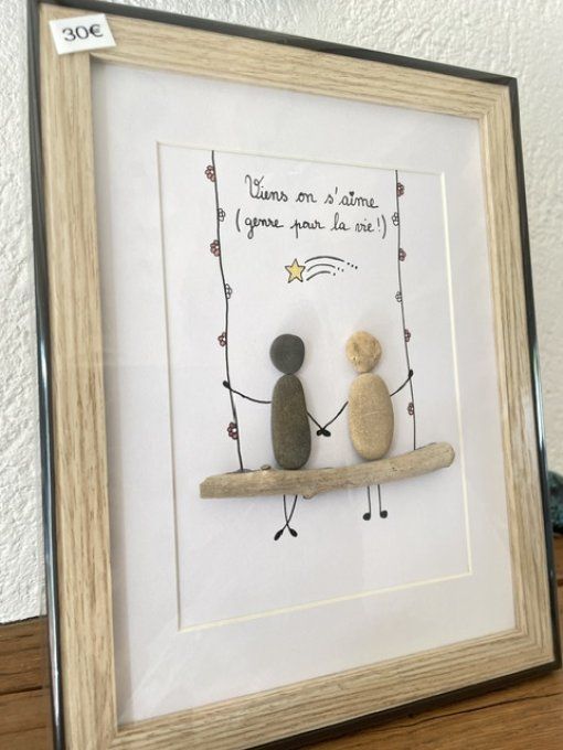 Tableau galets "Pour la vie"