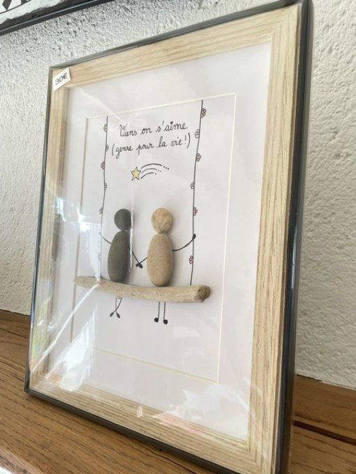 Tableau galets "Pour la vie"