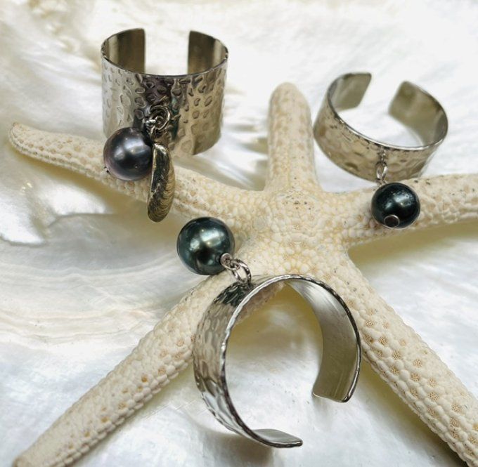 Bague breloque argentée