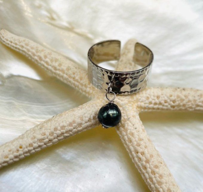 Bague breloque argentée