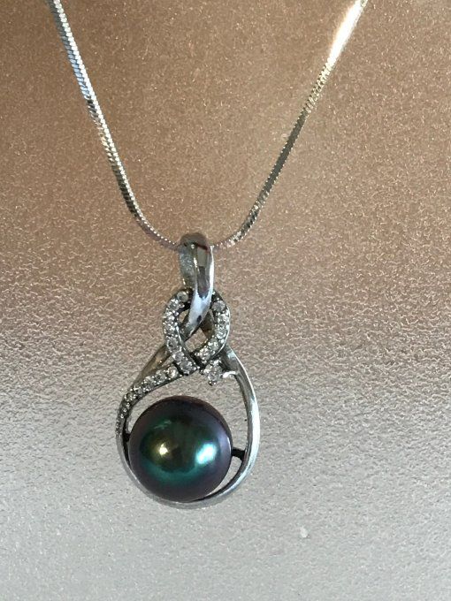 Pendentif "Infini" et perle de Tahiti