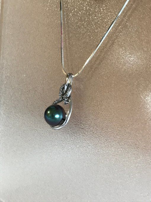 Pendentif "Infini" et perle de Tahiti