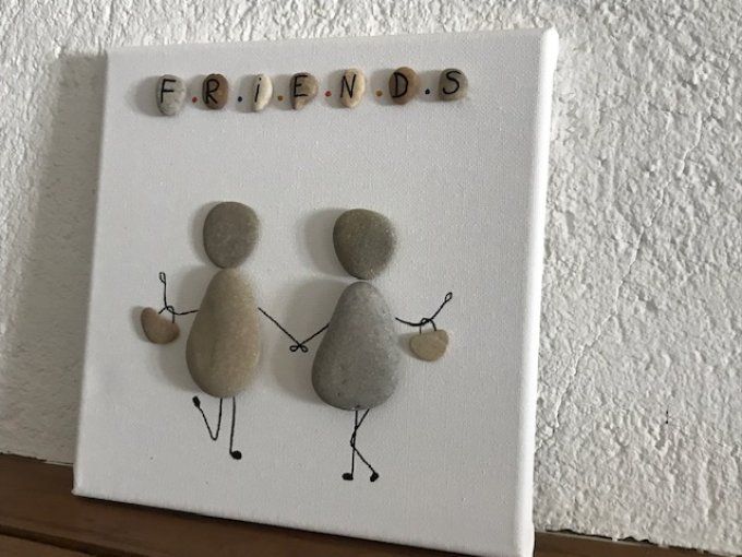 tableau galets "friends"