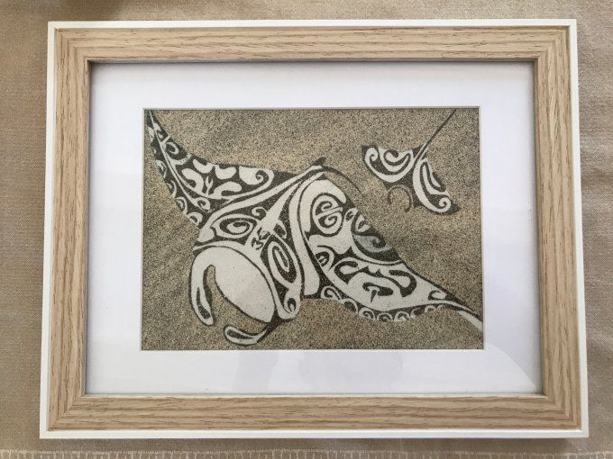 Tableau de sable "Raie Manta"
