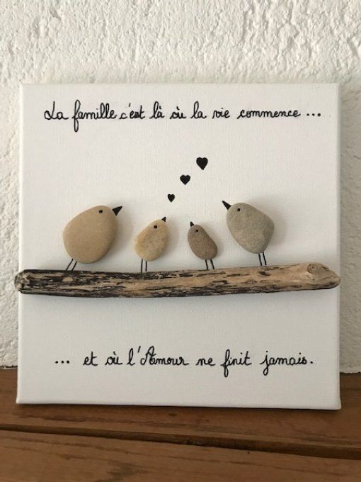 Cadre galets "Famille"