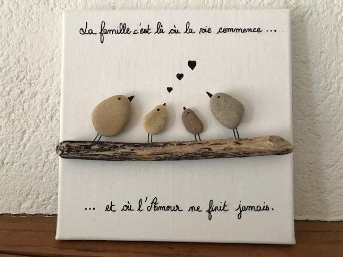 Cadre galets "Famille"