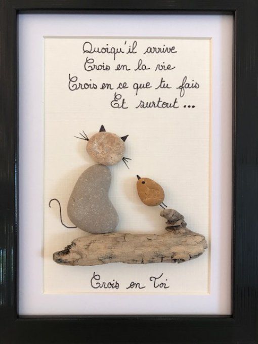 cadre galets "Crois en toi"