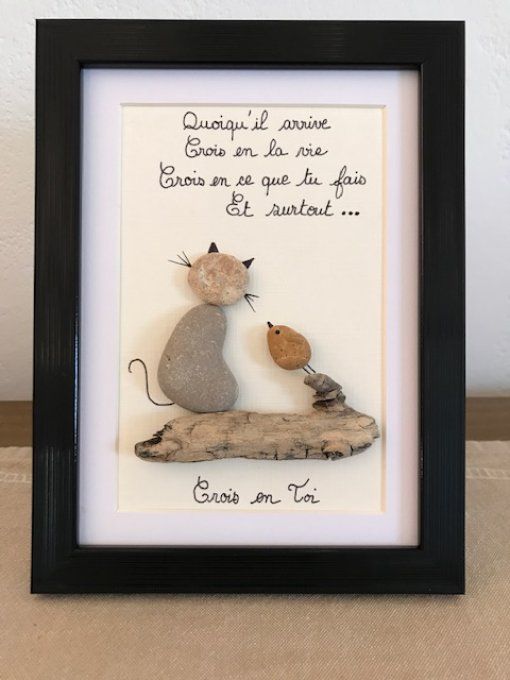 cadre galets "Crois en toi"
