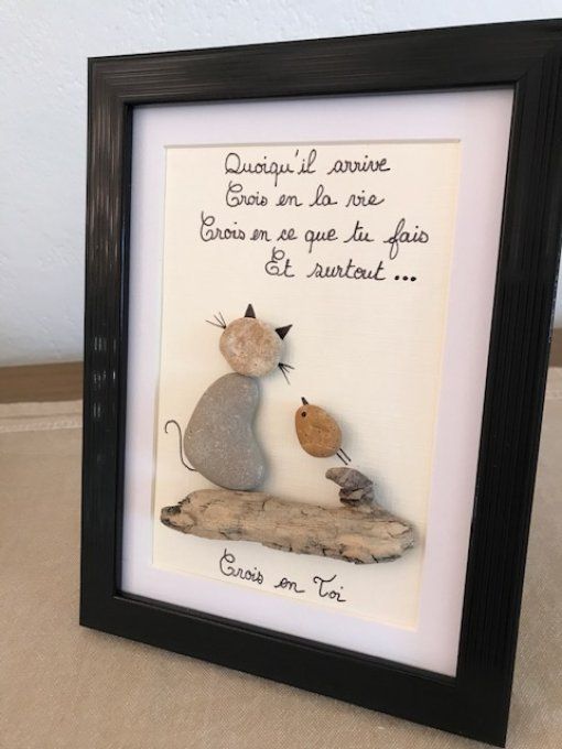 cadre galets "Crois en toi"