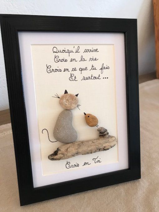 cadre galets "Crois en toi"