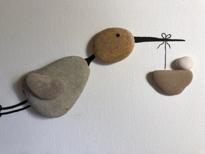 Cadre galets "naissance"