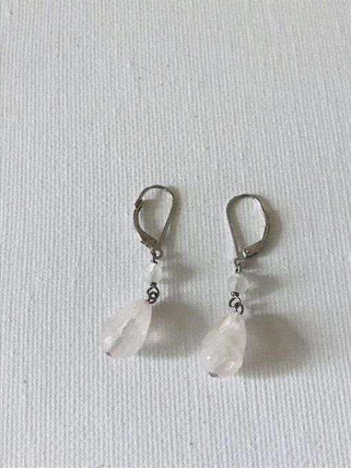 Boucle d'oreilles quartz rose