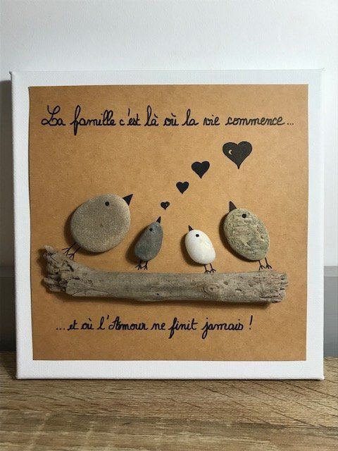 Cadre galets "Famille"