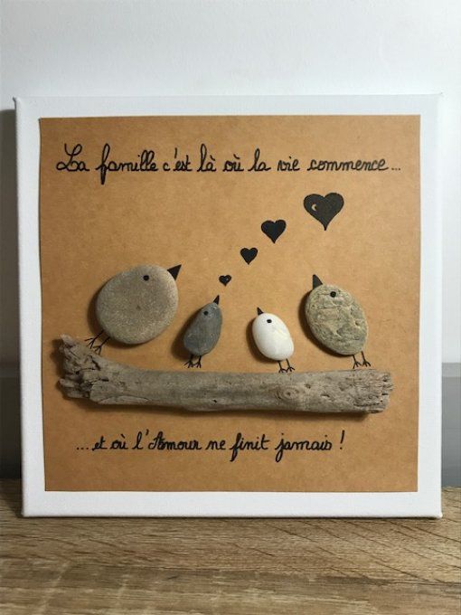 Cadre galets "Famille"